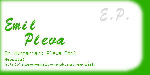 emil pleva business card